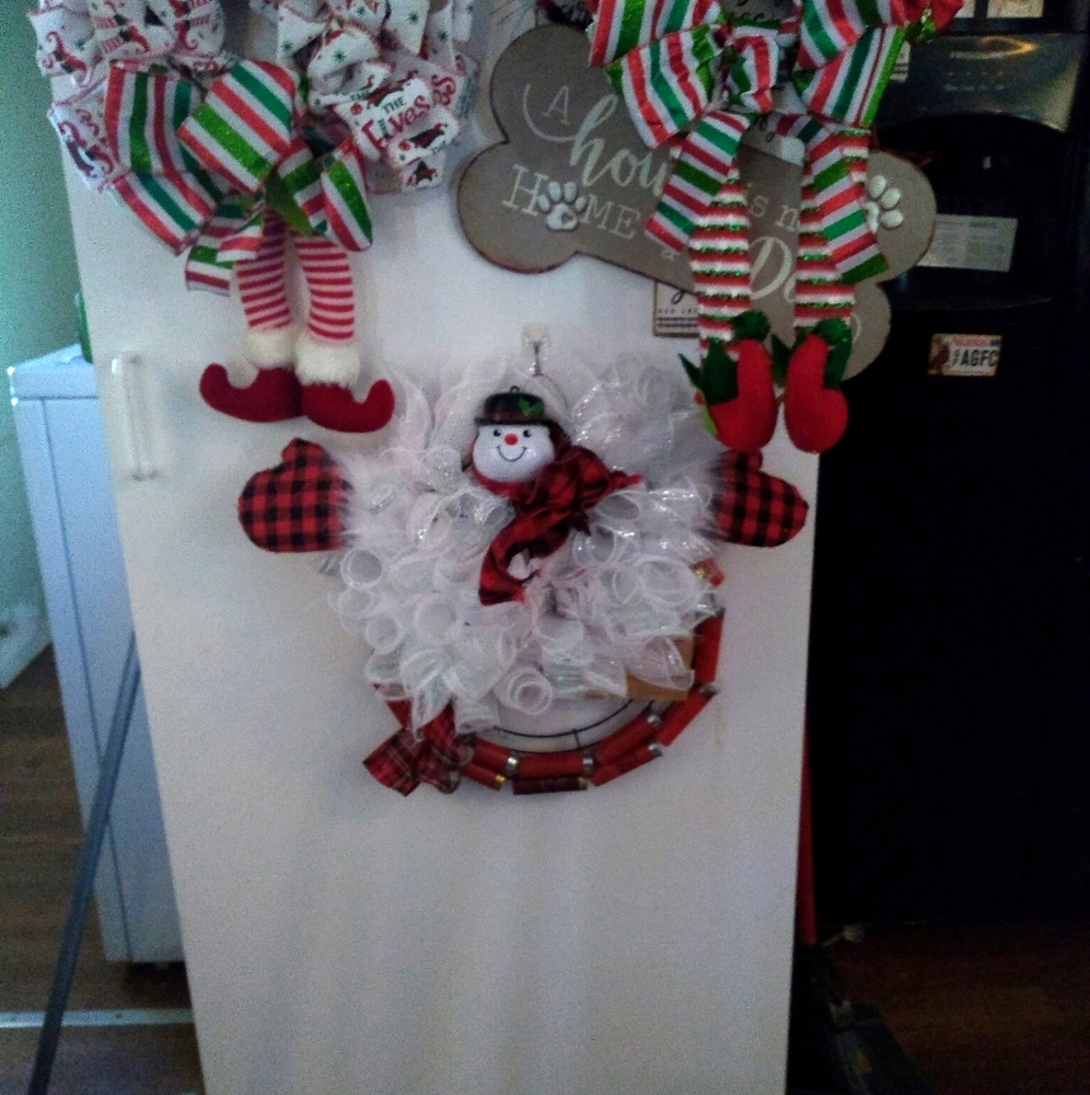 Buffalo theme snowman wreath
